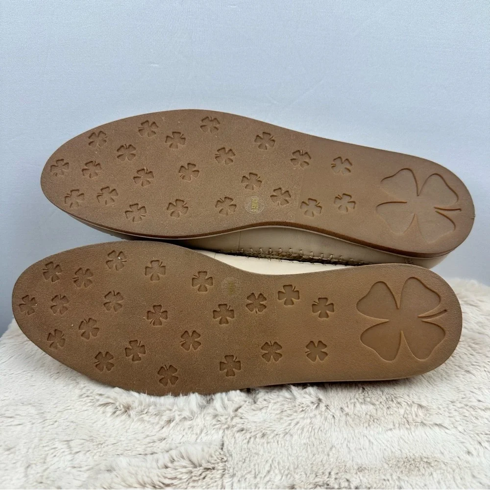 Lucky Brand Woven Ballet Flats Neutral Boho Striped Sz 9.5